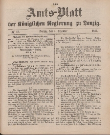 Amts-Blatt der Königlichen Regierung zu Danzig, 3. Dezember 1887, Nr. 48