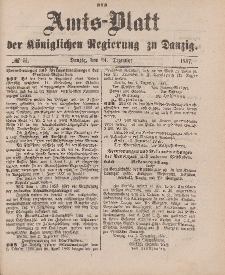 Amts-Blatt der Königlichen Regierung zu Danzig, 24. Dezember 1887, Nr. 51
