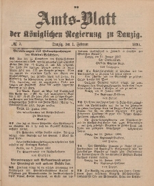Amts-Blatt der Königlichen Regierung zu Danzig, 1. Februar 1890, Nr. 5