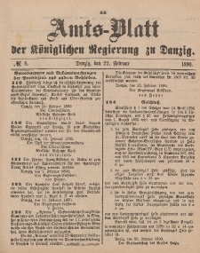 Amts-Blatt der Königlichen Regierung zu Danzig, 22. Februar 1890, Nr. 8