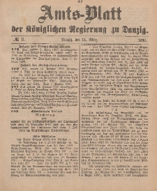 Amts-Blatt der Königlichen Regierung zu Danzig, 15. März 1890, Nr. 11