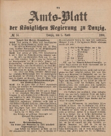 Amts-Blatt der Königlichen Regierung zu Danzig, 5. April 1890, Nr. 14
