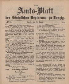 Amts-Blatt der Königlichen Regierung zu Danzig, 23. August 1890, Nr. 34