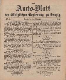 Amts-Blatt der Königlichen Regierung zu Danzig, 8. November 1890, Nr. 45
