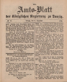 Amts-Blatt der Königlichen Regierung zu Danzig, 6. Dezember 1890, Nr. 49