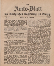 Amts-Blatt der Königlichen Regierung zu Danzig, 27. Dezember 1890, Nr. 52