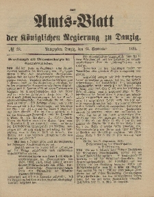 Amts-Blatt der Königlichen Regierung zu Danzig, 21. September 1895, Nr. 38