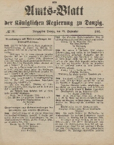 Amts-Blatt der Königlichen Regierung zu Danzig, 28. September 1895, Nr. 39