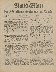 Amts-Blatt der Königlichen Regierung zu Danzig, 12. Oktober 1895, Nr. 41