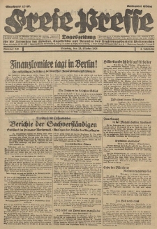 Freie Presse, Nr. 249 Dienstag 23. Oktober 1928 4. Jahrgang