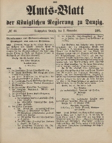 Amts-Blatt der K&ouml;niglichen Regierung zu Danzig, 2. November 1895, Nr. 44