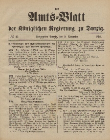 Amts-Blatt der Königlichen Regierung zu Danzig, 9. November 1895, Nr. 45
