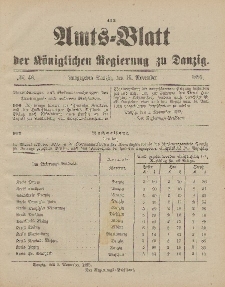 Amts-Blatt der Königlichen Regierung zu Danzig, 16. November 1895, Nr. 46