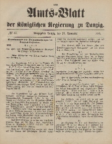 Amts-Blatt der Königlichen Regierung zu Danzig, 23. November 1895, Nr. 47