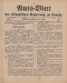 Amts-Blatt der Königlichen Regierung zu Danzig, 2. Januar 1897, Nr. 1