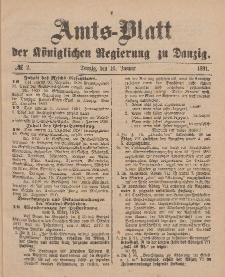 Amts-Blatt der Königlichen Regierung zu Danzig, 10. Januar 1891, Nr. 2