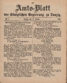 Amts-Blatt der Königlichen Regierung zu Danzig, 31. Januar 1891, Nr. 5