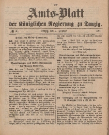 Amts-Blatt der Königlichen Regierung zu Danzig, 7. Februar 1891, Nr. 6