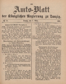 Amts-Blatt der Königlichen Regierung zu Danzig, 7. März 1891, Nr. 10