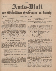 Amts-Blatt der Königlichen Regierung zu Danzig, 2. Mai 1891, Nr. 18