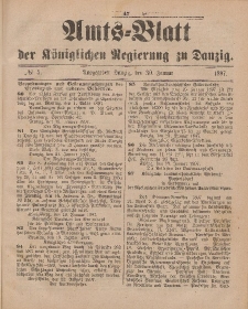 Amts-Blatt der Königlichen Regierung zu Danzig, 30. Januar 1897, Nr. 5
