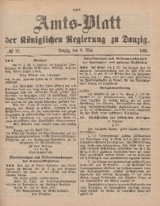 Amts-Blatt der Königlichen Regierung zu Danzig, 9. Mai 1891, Nr. 19