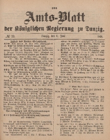 Amts-Blatt der Königlichen Regierung zu Danzig, 6. Juni 1891, Nr. 23