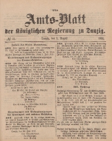 Amts-Blatt der Königlichen Regierung zu Danzig, 1. August 1891, Nr. 31