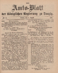 Amts-Blatt der Königlichen Regierung zu Danzig, 8. August 1891, Nr. 32