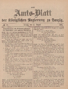 Amts-Blatt der Königlichen Regierung zu Danzig, 15. August 1891, Nr. 33
