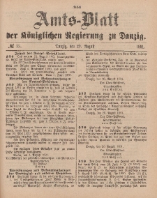 Amts-Blatt der Königlichen Regierung zu Danzig, 29. August 1891, Nr. 35