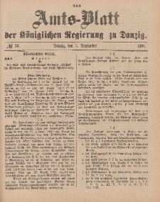 Amts-Blatt der Königlichen Regierung zu Danzig, 5. September 1891, Nr. 36