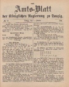 Amts-Blatt der Königlichen Regierung zu Danzig, 3. Oktober 1891, Nr. 40