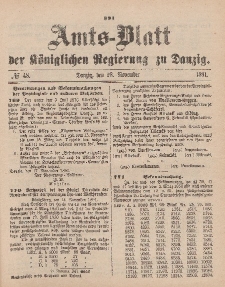 Amts-Blatt der Königlichen Regierung zu Danzig, 28. November 1891, Nr. 48