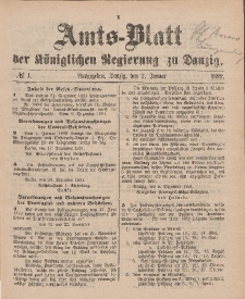 Amts-Blatt der Königlichen Regierung zu Danzig, 2. Januar 1892, Nr. 1