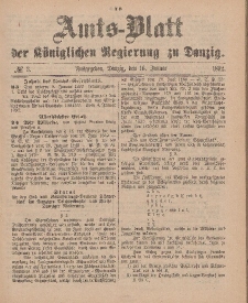 Amts-Blatt der Königlichen Regierung zu Danzig, 16. Januar 1892, Nr. 3