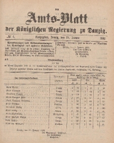 Amts-Blatt der Königlichen Regierung zu Danzig, 23. Januar 1892, Nr. 4
