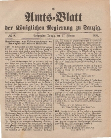 Amts-Blatt der Königlichen Regierung zu Danzig, 27. Februar 1897, Nr. 9