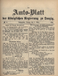 Amts-Blatt der Königlichen Regierung zu Danzig, 5. März 1892, Nr. 10