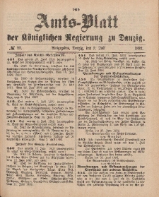 Amts-Blatt der Königlichen Regierung zu Danzig, 9. Juli 1892, Nr. 28