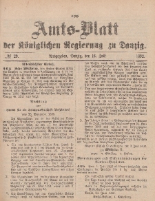 Amts-Blatt der Königlichen Regierung zu Danzig, 16. Juli 1892, Nr. 29