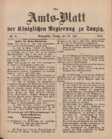 Amts-Blatt der Königlichen Regierung zu Danzig, 30. Juli 1892, Nr. 31