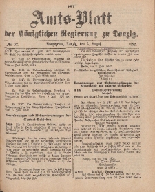 Amts-Blatt der Königlichen Regierung zu Danzig, 6. August 1892, Nr. 32