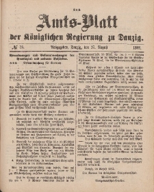 Amts-Blatt der Königlichen Regierung zu Danzig, 27. August 1892, Nr. 35