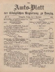Amts-Blatt der Königlichen Regierung zu Danzig, 3. September 1892, Nr. 36