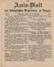 Amts-Blatt der Königlichen Regierung zu Danzig, 10. September 1892, Nr. 37