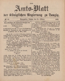 Amts-Blatt der Königlichen Regierung zu Danzig, 15. Oktober 1892, Nr. 42