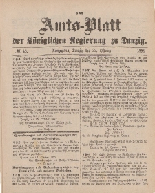 Amts-Blatt der Königlichen Regierung zu Danzig, 22. Oktober 1892, Nr. 43