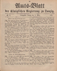 Amts-Blatt der Königlichen Regierung zu Danzig, 13. März 1897, Nr. 11
