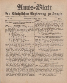 Amts-Blatt der Königlichen Regierung zu Danzig, 3. April 1897, Nr. 14